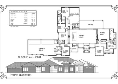 Floor plan, Linden - Projects - Summit Homes Texas